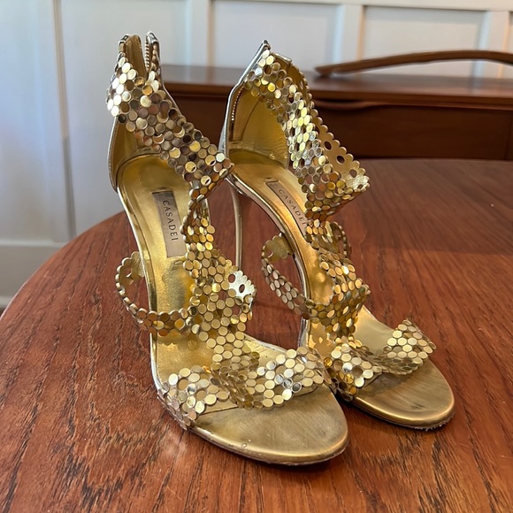 Casadei Gold Heels - Picture 1 of 7